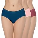 Amante Solid Cotton Low Rise Hipster Panty Pack(Pack of 3)