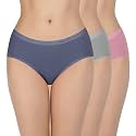 Amante Solid Cotton Low Rise Hipster Panty Pack(Pack of 3)