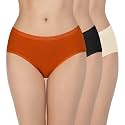 Amante Solid Cotton Low Rise Hipster Panty Pack(Pack of 3)