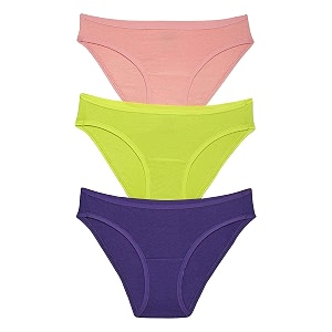 amante solid low rise cotton bikini panty packpack of 3