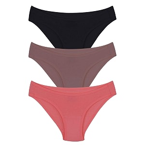 amante solid low rise cotton bikini panty packpack of 3
