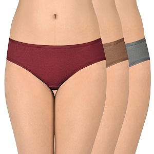 amante solid low rise cotton bikini panty packpack of 3