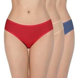 amante solid low rise cotton bikini panty packpack of 3