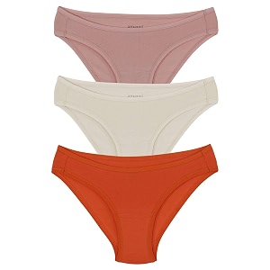 amante solid low rise cotton bikini panty packpack of 3