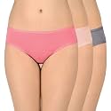 Amante Solid Low Rise Cotton Bikini Panty Pack(Pack of 3)