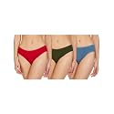 Amante Solid Low Rise Cotton Bikini Panty Pack(Pack of 3)