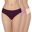 Amante Solid Low Rise Cotton Bikini Panty Pack(Pack of 3)