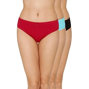 amante solid mid rise full coverage bikini panties pack of 3