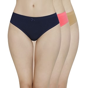 amante solid mid rise full coverage bikini panties pack of 3