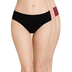 amante solid mid rise full coverage bikini panties pack of 3