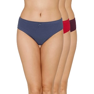 amante solid mid rise full coverage bikini panties pack of 3