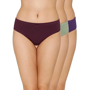 amante solid mid rise full coverage bikini panties pack of 3