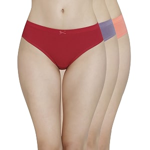 amante solid mid rise full coverage bikini panties pack of 3