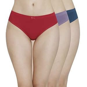 amante solid mid rise full coverage bikini panties pack of 3