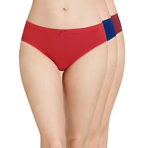 amante solid mid rise full coverage bikini panties pack of 3