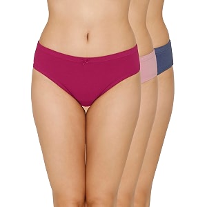 amante solid mid rise full coverage bikini panties pack of 3