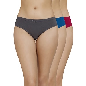 amante solid mid rise full coverage bikini panties pack of 3