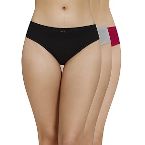 amante solid mid rise full coverage bikini panties pack of 3