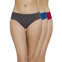 Amante Solid Mid Rise Full Coverage Bikini Panties (Pack of 3)