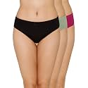 Amante Solid Mid Rise Full Coverage Bikini Panties (Pack of 3)