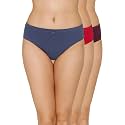 Amante Solid Mid Rise Full Coverage Bikini Panties (Pack of 3)