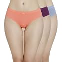 Amante Solid Mid Rise Full Coverage Bikini Panties (Pack of 3)