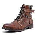 AMAPO Men Oxford Boots,Casual Mid-Top Dress Boot for Men,Ankle Men Boots Lace-Up Side Zipper