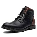 AMAPO Men Oxford Boots,Casual Mid-Top Dress Boot for Men,Ankle Men Boots Lace-Up Side Zipper