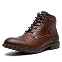 AMAPO Men Oxford Boots,Casual Mid-Top Dress Boot for Men,Ankle Men Boots Lace-Up Side Zipper