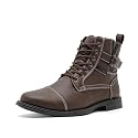 AMAPO Men Oxford Boots,Casual Mid-Top Dress Boot for Men,Ankle Men Boots Lace-Up Side Zipper