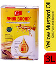 Amar Boond | Yellow Mustard Oil | Peeli Sarson Ka Tel | 100% Pure and Natural | Double Filtered & Odour Free | Naturally Processed | Pack of 1 Tin of 3 Litres Mustard Oil (3 L)