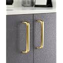 Stainless Steel Round-D Shaped Brass Anitque Finish Pull Handle, Kitchen Drawer &amp; Furniture Handle, Wardrobe Handle(6 Inches, Pack of 6,128mm Hole to Hole)