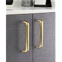 Stainless Steel Round-D Shaped Brass Anitque Finish Pull Handle, Kitchen Drawer &amp; Furniture Handle, Wardrobe Handle(6 Inches, Pack of 10,128mm Hole to Hole)