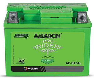 amaronbattery amaron pro bike rider 2 wheeler battery - apbtz4l abr-pr-apbtz4l 4 ah battery for bike
