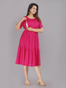 amaya creative center Women Gathered Pink Midi/Calf Length Dress