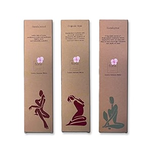 amayah eucalyptus  sandalwood  organic rose incense sticks agarbatti combo  organic luxury incense sticks  charcoal free amp natural agarbatti for pooja  hand-rolled 75 incense sticks