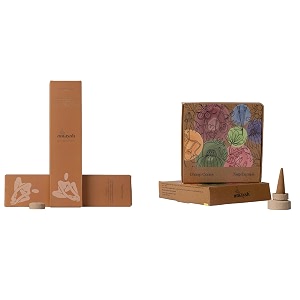 amayah luxury organic dhoop cones amp incense sticks combo  nagchampa incense cones  nagchampa agarbatti for pooja  30 incense cones  25 incense sticks  holder re_combo-p