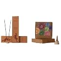 AMAYAH Luxury Organic Dhoop Cones & Incense Sticks Combo | Tulsi Incense Cones + Sandalwood Agarbatti for Pooja | 30 Incense Cones + 25 Incense Sticks + Holder (Re_Combo-P)