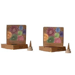 amayah luxury organic dhoop cones combo  nagchampa  lemongrass incense cones  60 incense cones  holder  100 natural dhoop cones for pooja re_am-dhpcn-p