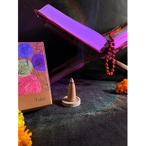 amayah luxury organic dhoop cones combo  tulsi  lemongrass incense cones  60 incense cones  holder  100 natural dhoop cones for pooja re_am-dhpcn-p