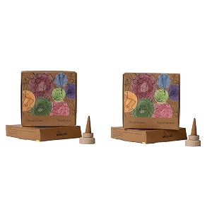amayah luxury organic dhoop cones combo  eucalyptus  lemongrass incense cones  60 incense cones  holder  100 natural dhoop cones for pooja re_am-dhpcn-p