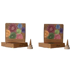 amayah luxury organic incense cones combo  patchouli  lemongrass  60 cones  holder  100 natural dhoop for pooja