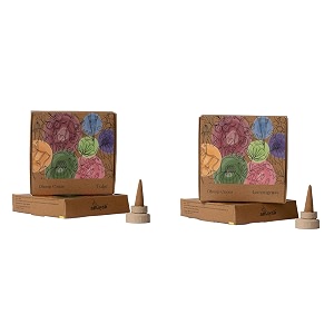 amayah luxury organic incense cones combo  tulsi  lemongrass incense cones  60 incense cones  holder  100 natural dhoop cones for pooja
