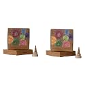 AMAYAH Luxury Organic Incense Cones Combo | Tulsi + Lemongrass Incense Cones | 60 Incense Cones + Holder | 100% Natural Dhoop Cones for Pooja