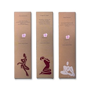 amayah organic rose  sandalwood  nagchampa incense sticks agarbatti combo  organic luxury incense sticks  charcoal free amp natural agarbatti for pooja  hand-rolled 75 incense sticks