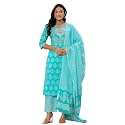 Amayra Women39s Cotton Embroidered Straight Kurta with