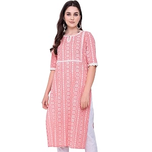 Amayra Womens Cotton Straight Fit Straight Kurti