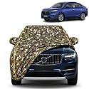 Amaze 100% Waterproof Car Cover | Dustproof Sun Protection Cover | Soft Cotton Lining | Triple Stitched | Mirror Pocket | Antenna Pocket | All Weather Body Cover (Army)