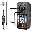 AMAZEAR 2 Pack Screen Protector with 1/4 Screw Wrist Strap for Insta360 X6