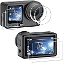 AMAZEAR Lens Screen Protector for DJI Osmo Action 6 Accessories (2 Sets), Action6 Pro Tempered Glass Protector OLED Display, Full Protection, Ultra HD, 9H Hardness, Scratch Resistant(TGP)